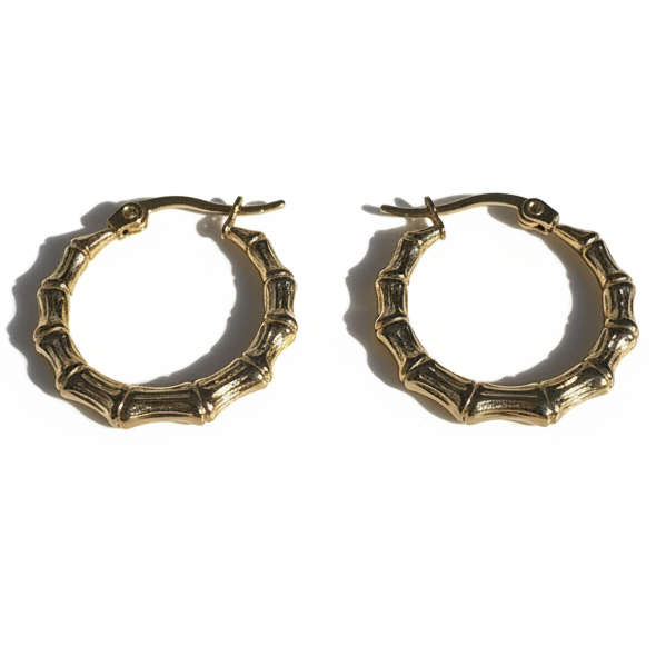 Bamboo hoops earrings