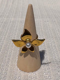 asymmetrical pearl flower ring