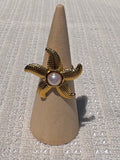 starfish pearl ring