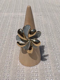 Pinwheel enamel and gold ring