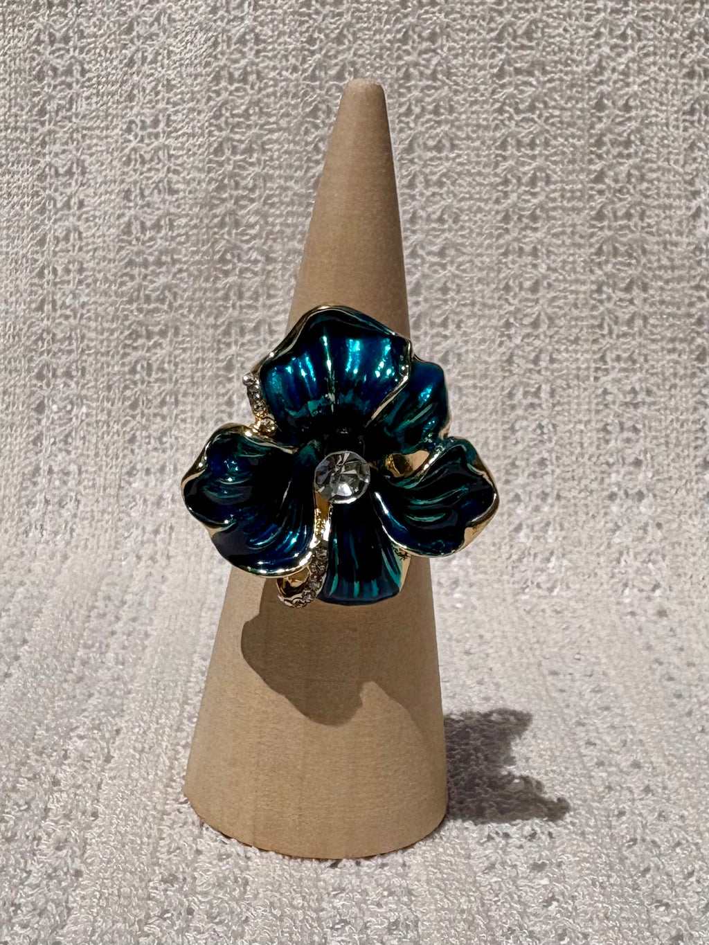 Deep teal iris flower