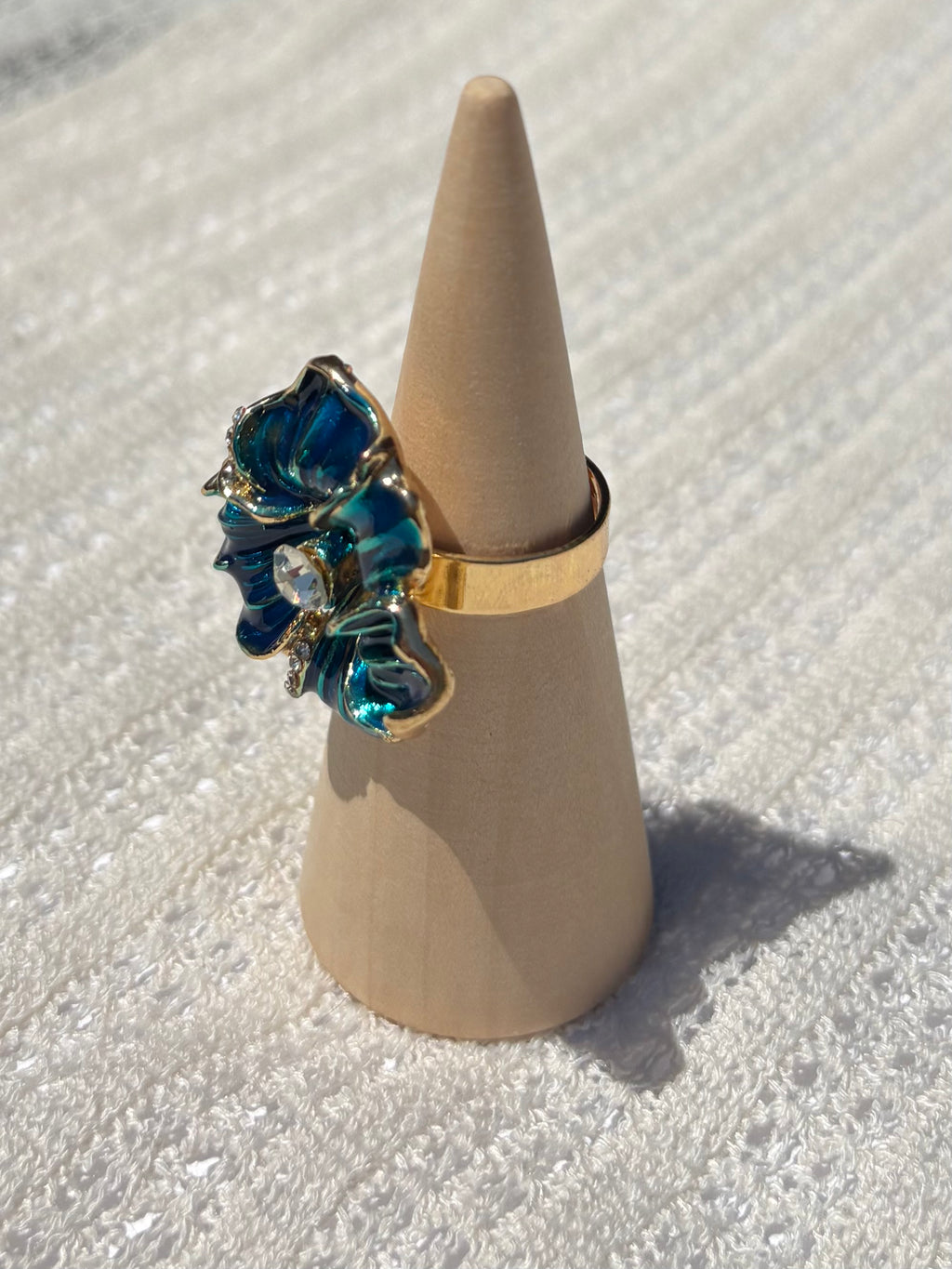 Deep teal iris flower