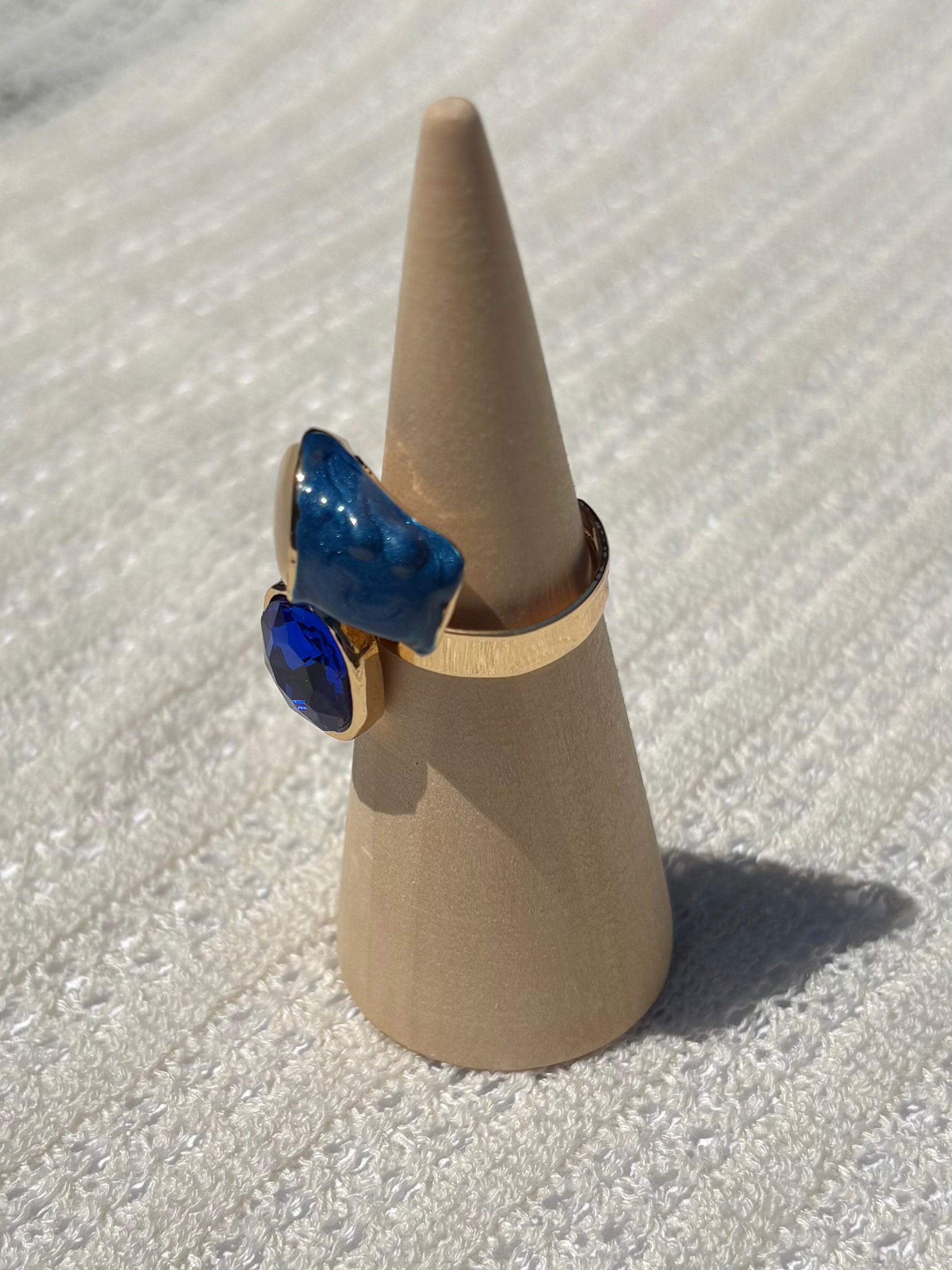 double stone wrap ring
