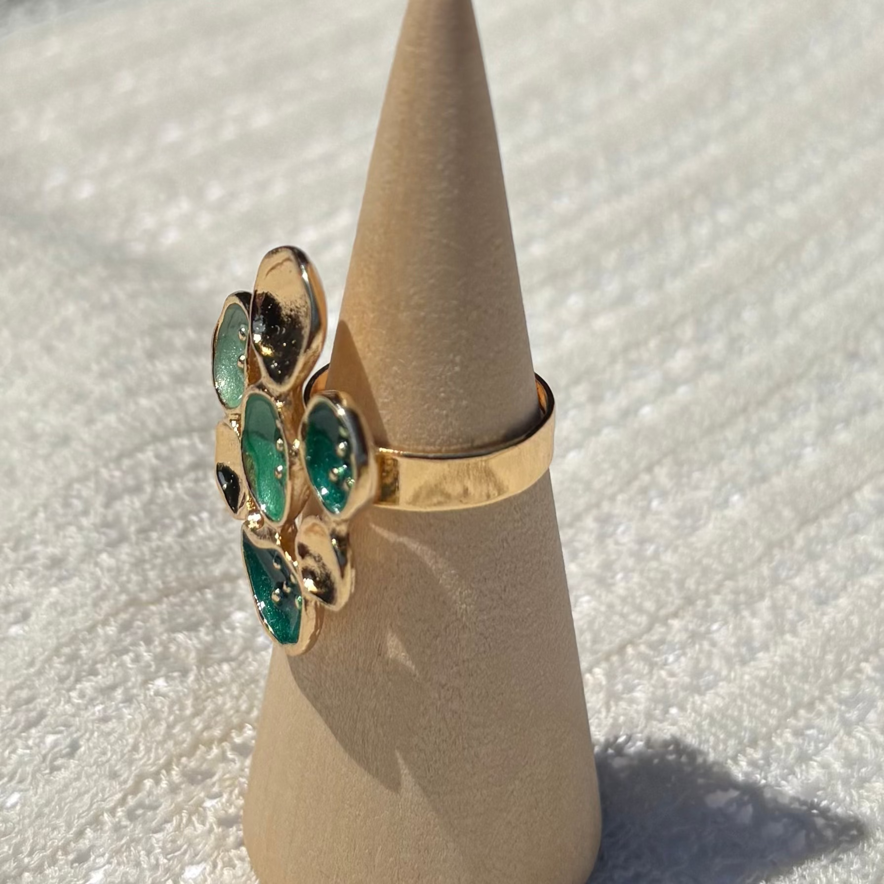 Turquoise button ring