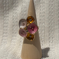 Rose gold button ring