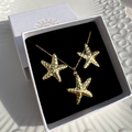 Starfish necklace and earrings set