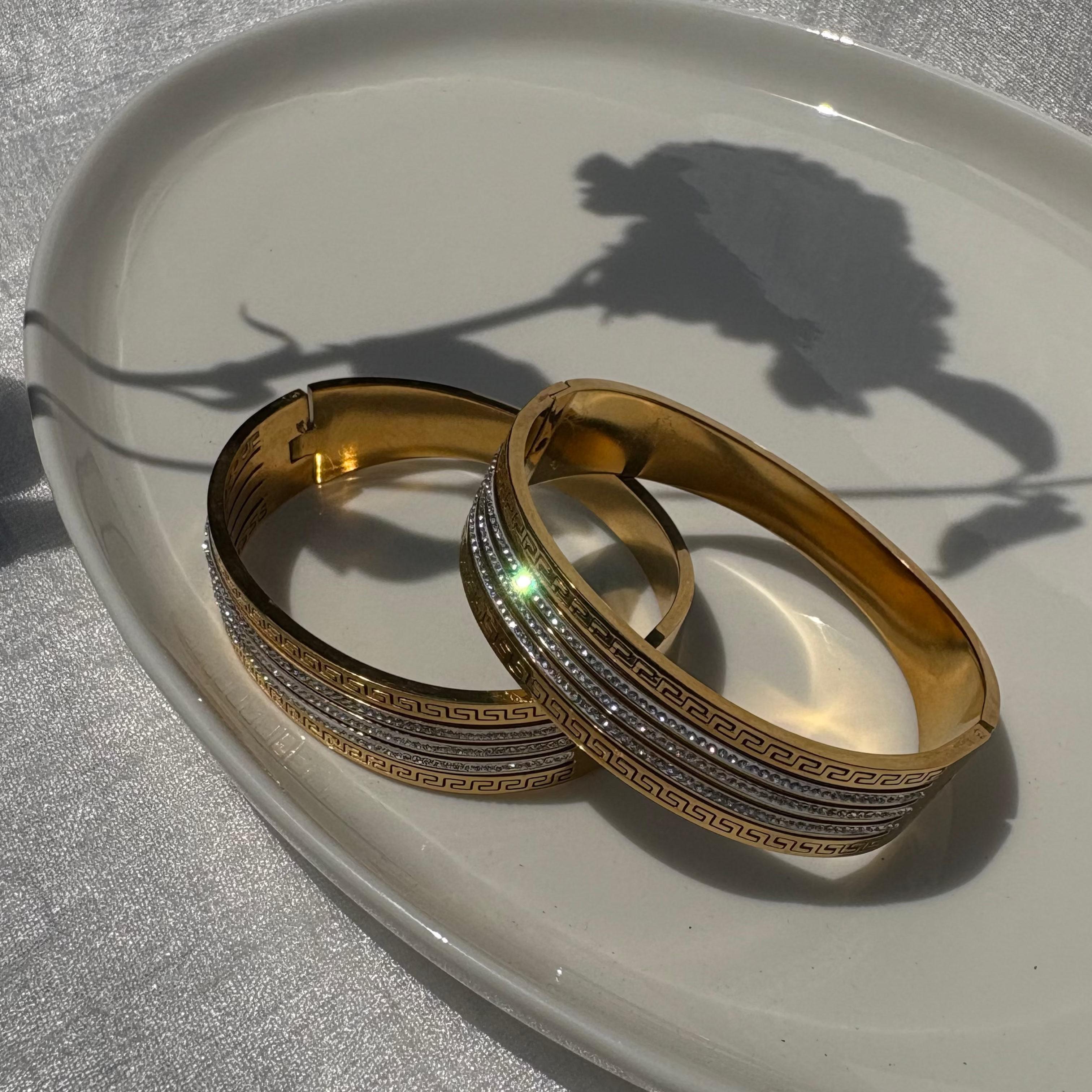 greek key cocktail bracelet