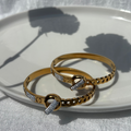 Cubiz zirconia half-paved bracelet