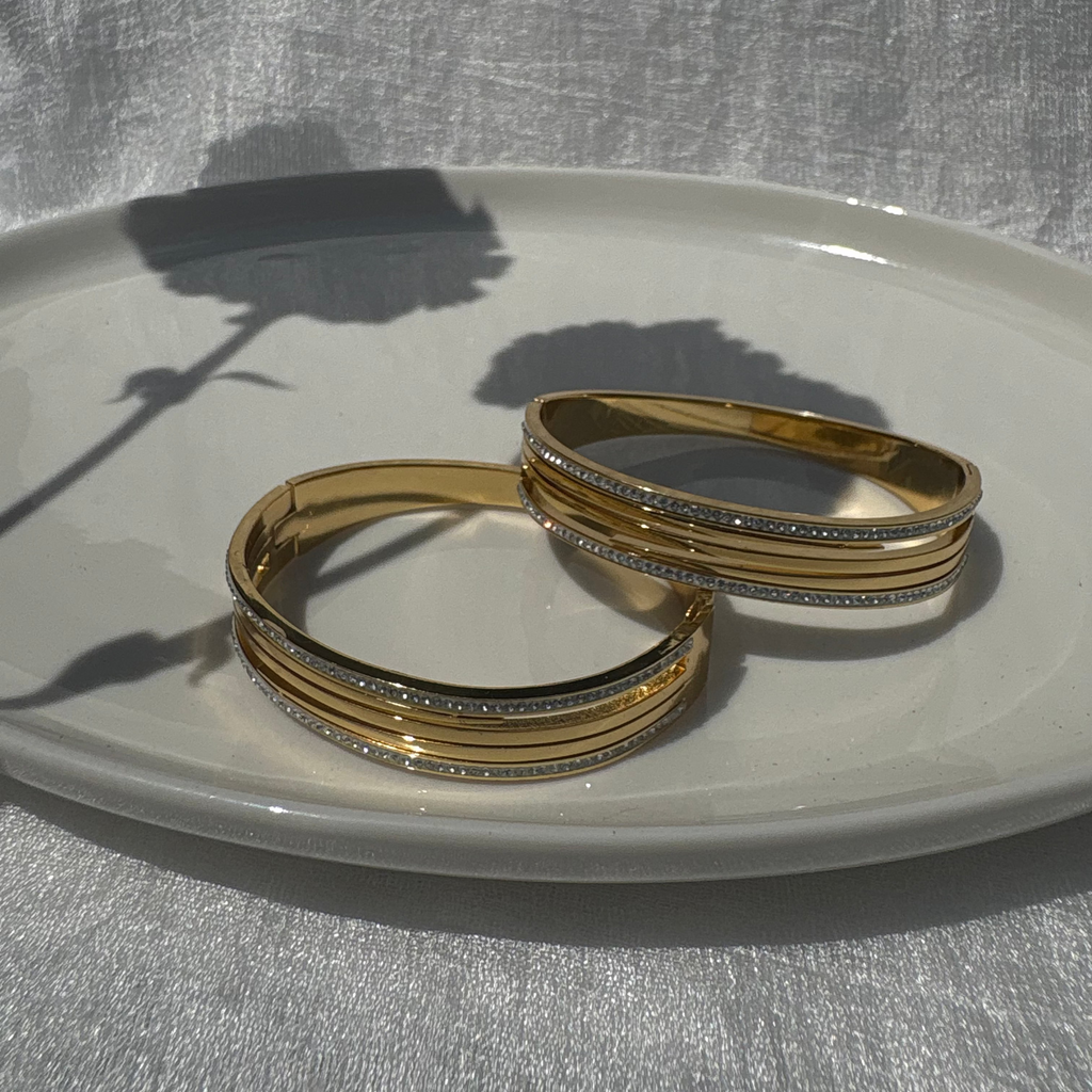 zirconia triple-band bracelet