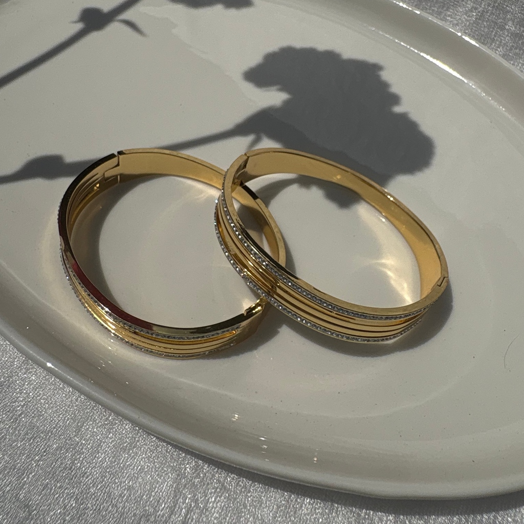 zirconia triple-band bracelet