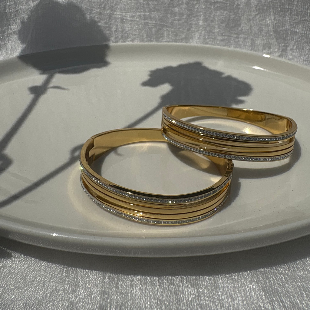 zirconia triple-band bracelet