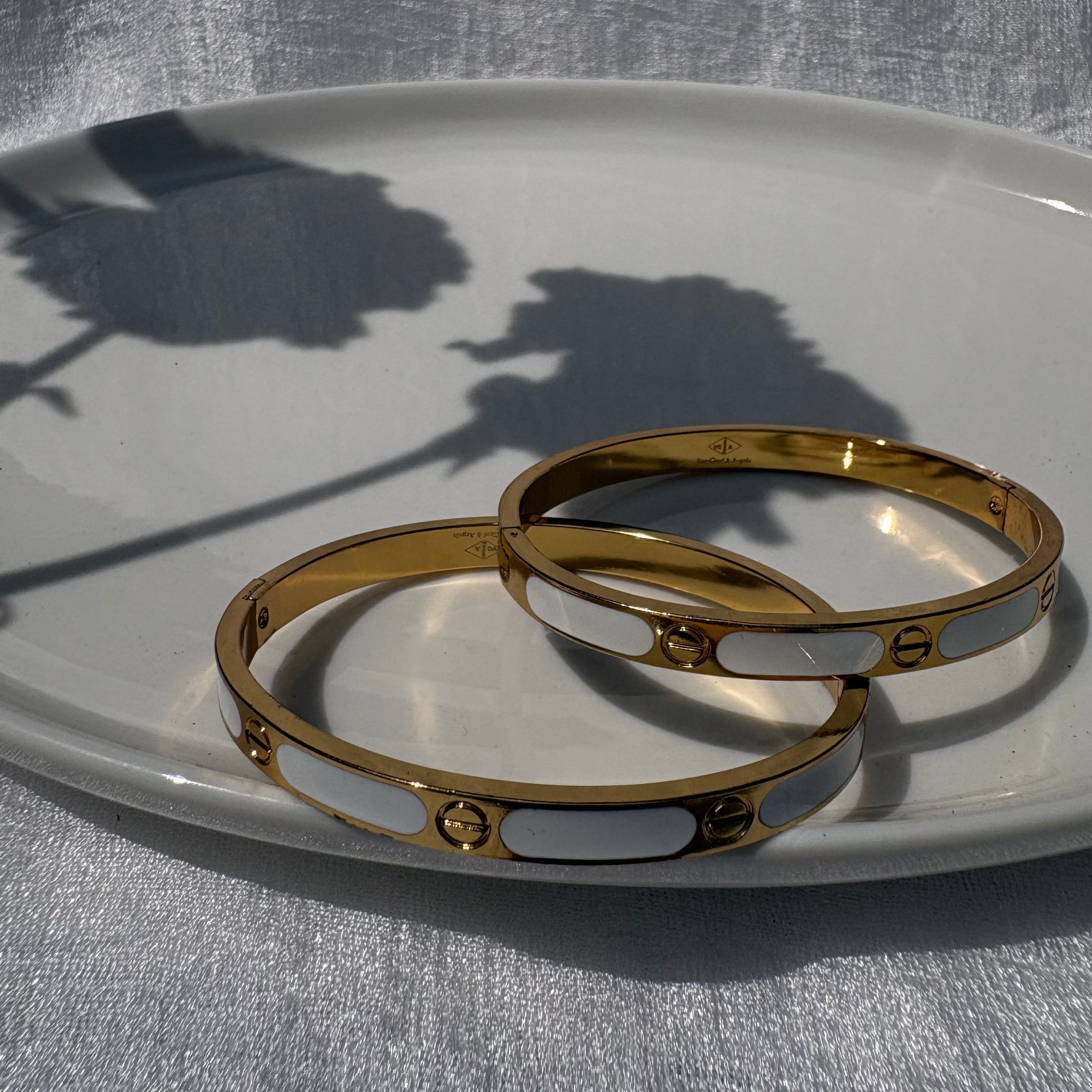 White enamel love bracelet