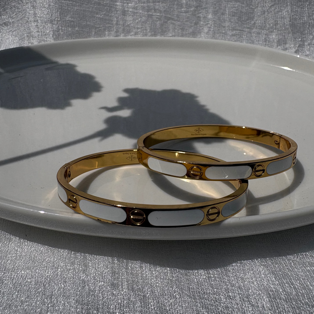 White enamel love bracelet