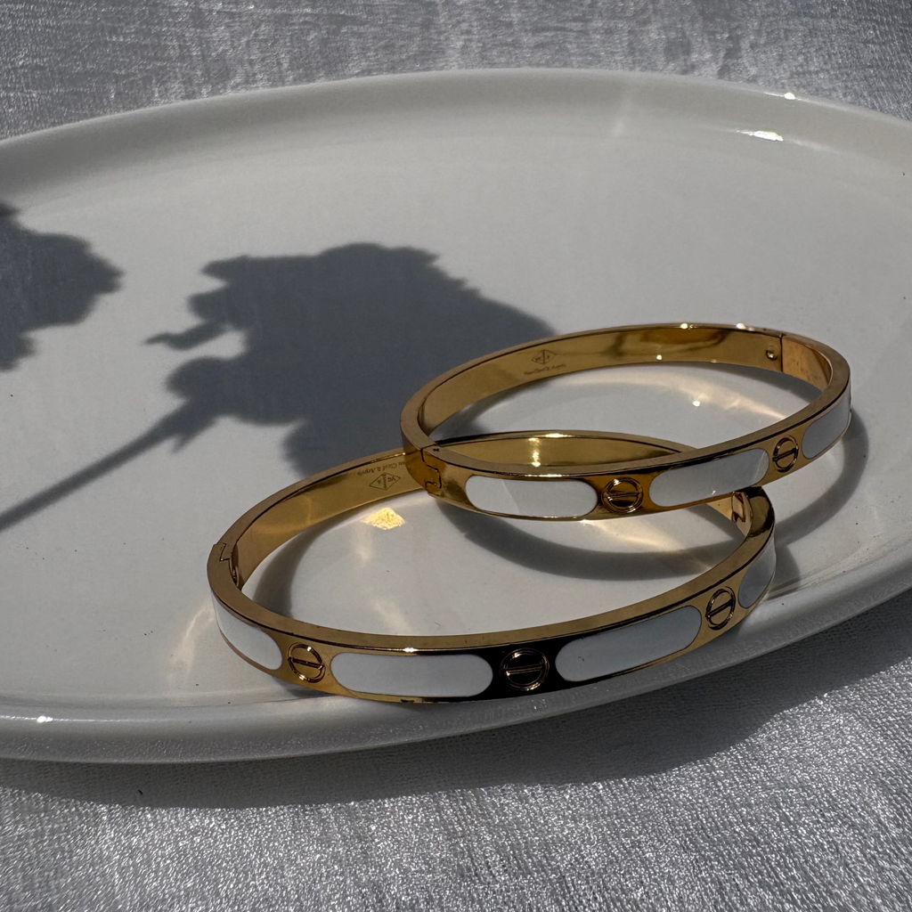 White enamel love bracelet