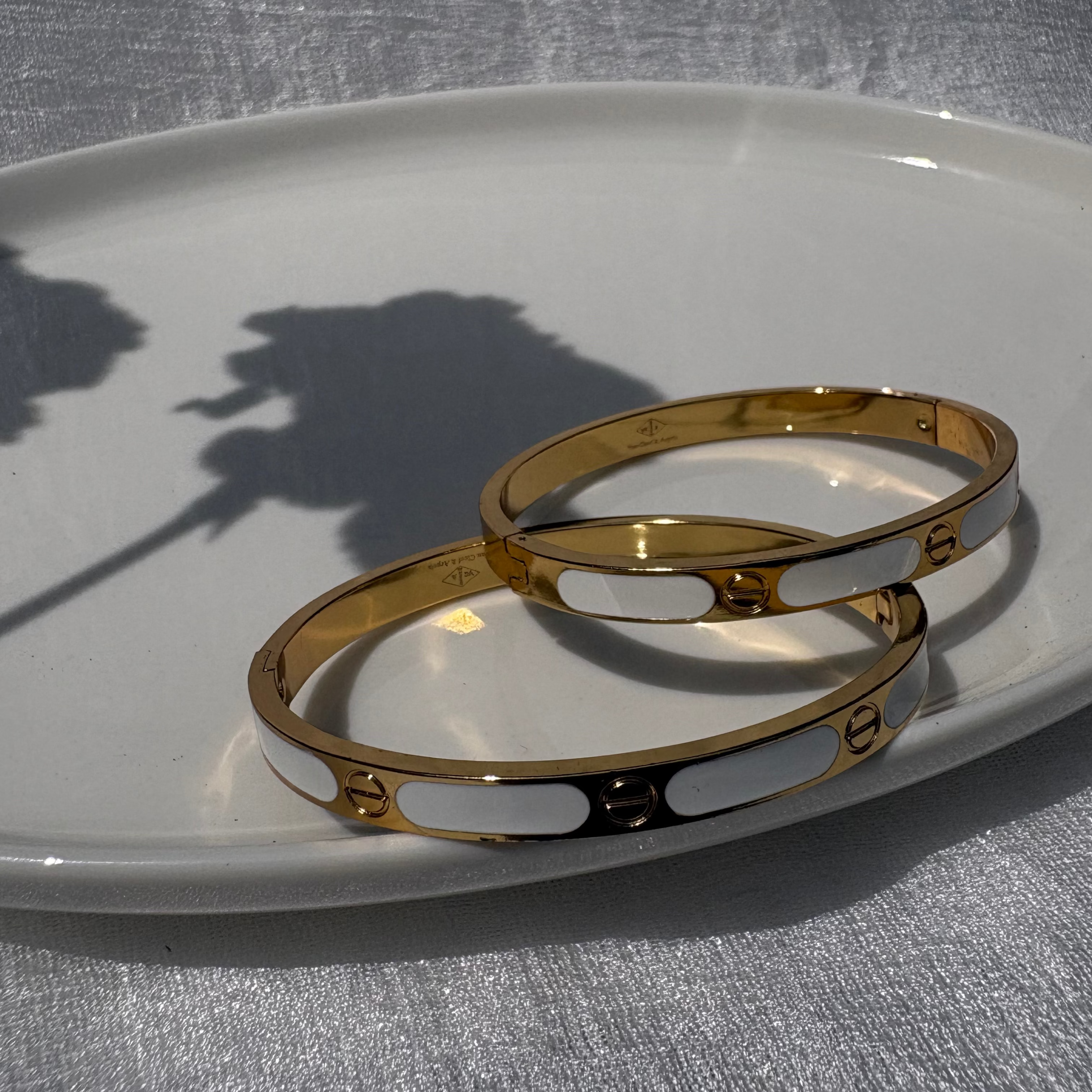 White enamel love bracelet