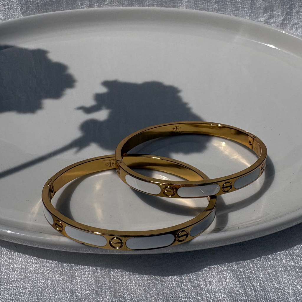 White enamel love bracelet