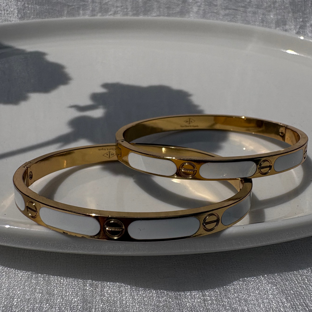 White enamel love bracelet