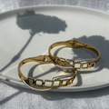 Square hinge bracelet with cubic zirconia bracelet