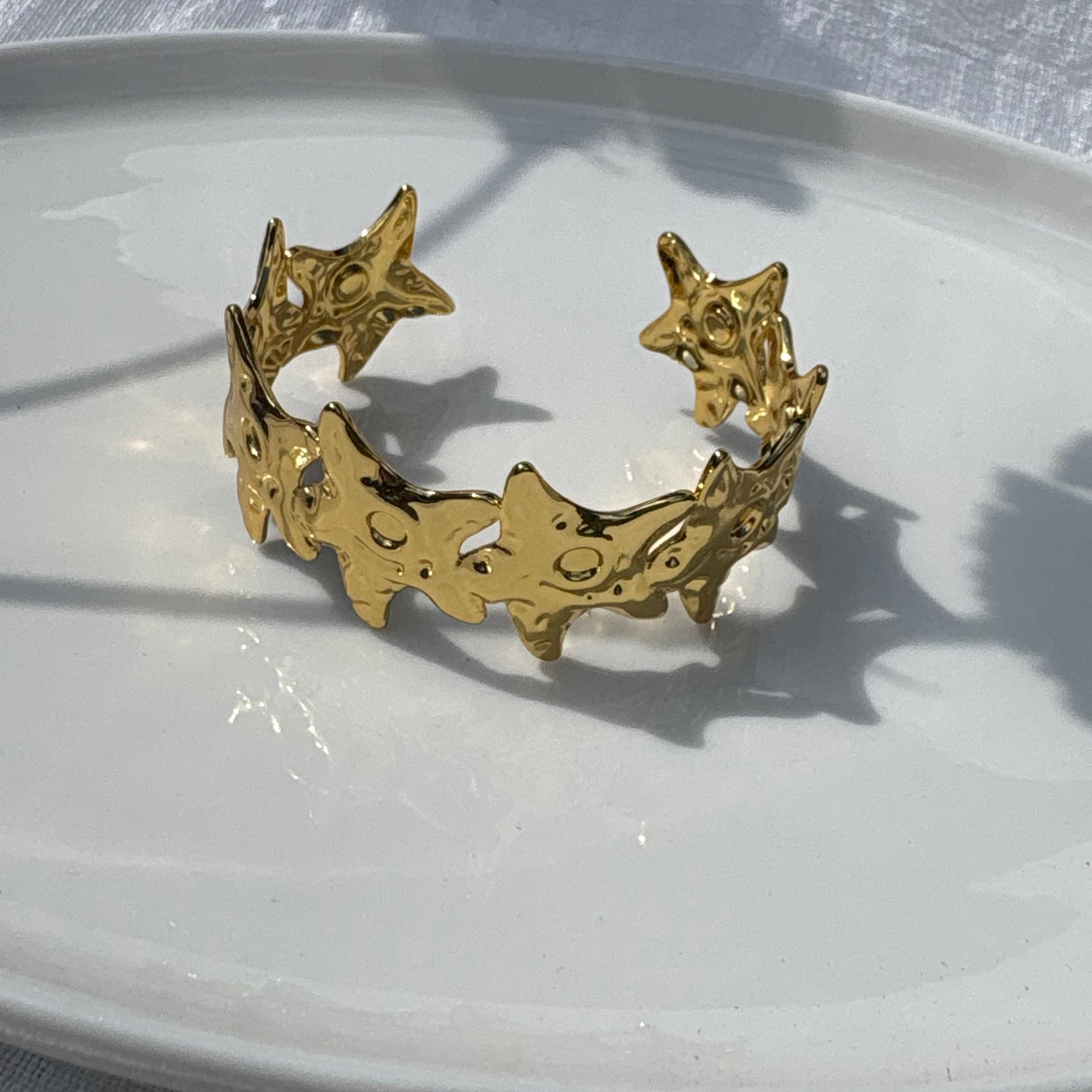 Hammered Star Cuff
