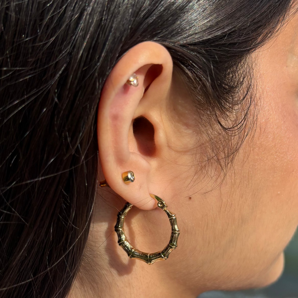 Bamboo hoops earrings