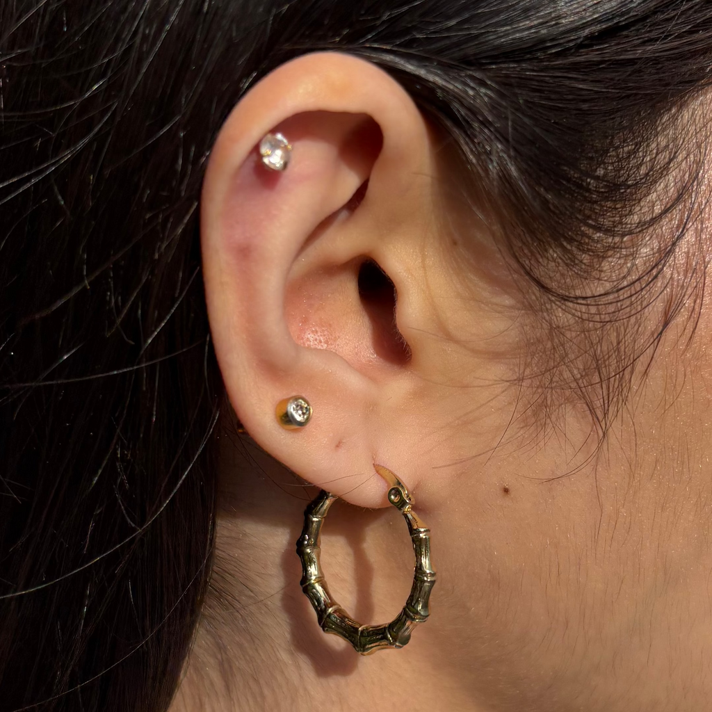 Bamboo hoops earrings