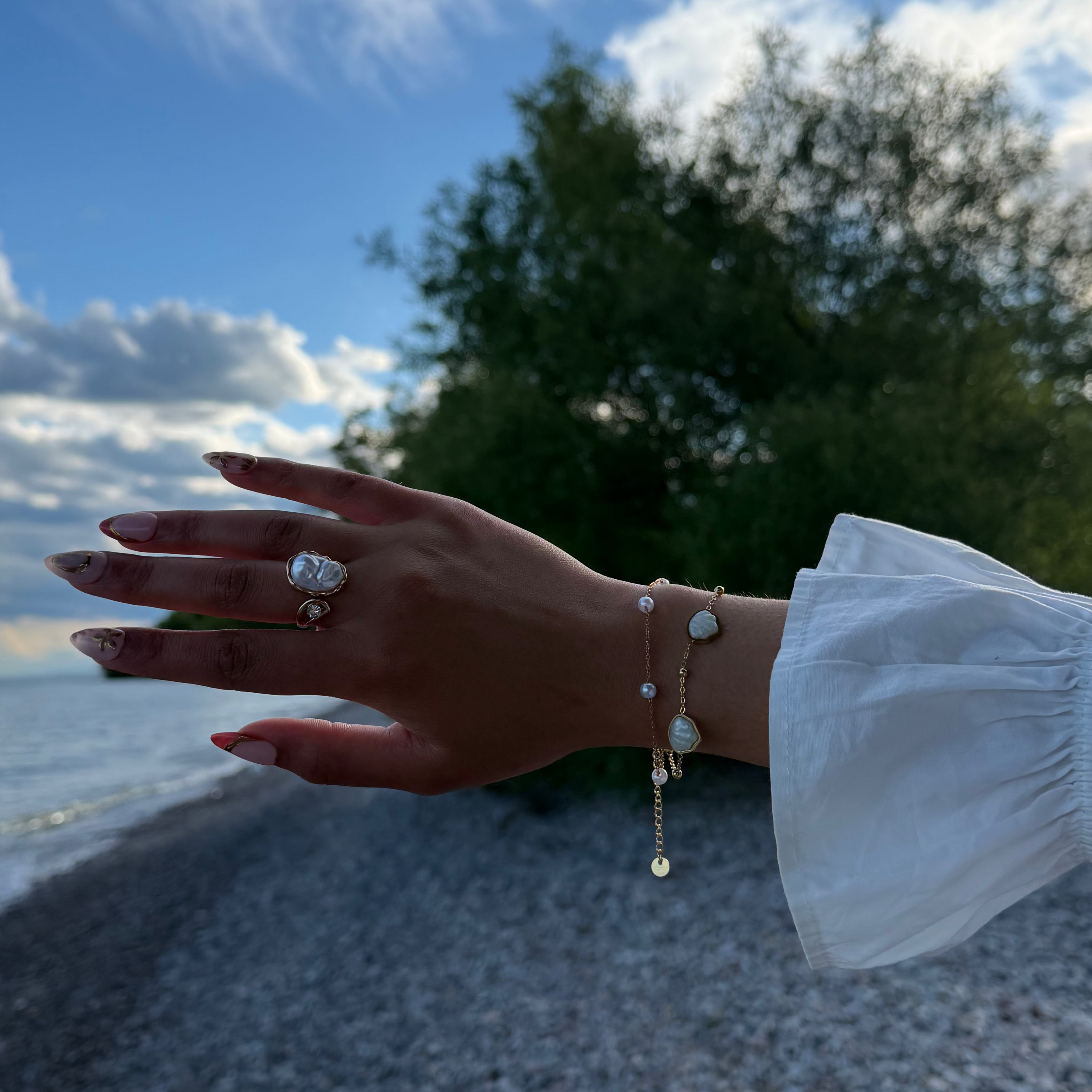 seashell chain bracelet